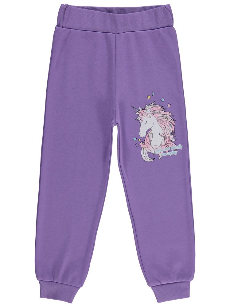 Civil Girls Unicorn Baskılı 2-5 Yaş Eşofman Altı - Lila