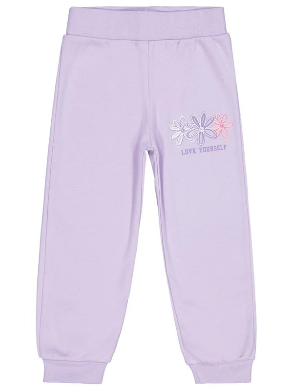 Civil Girls Renkli Çiçek 2-5 Yaş Eşofman Altı - Lila