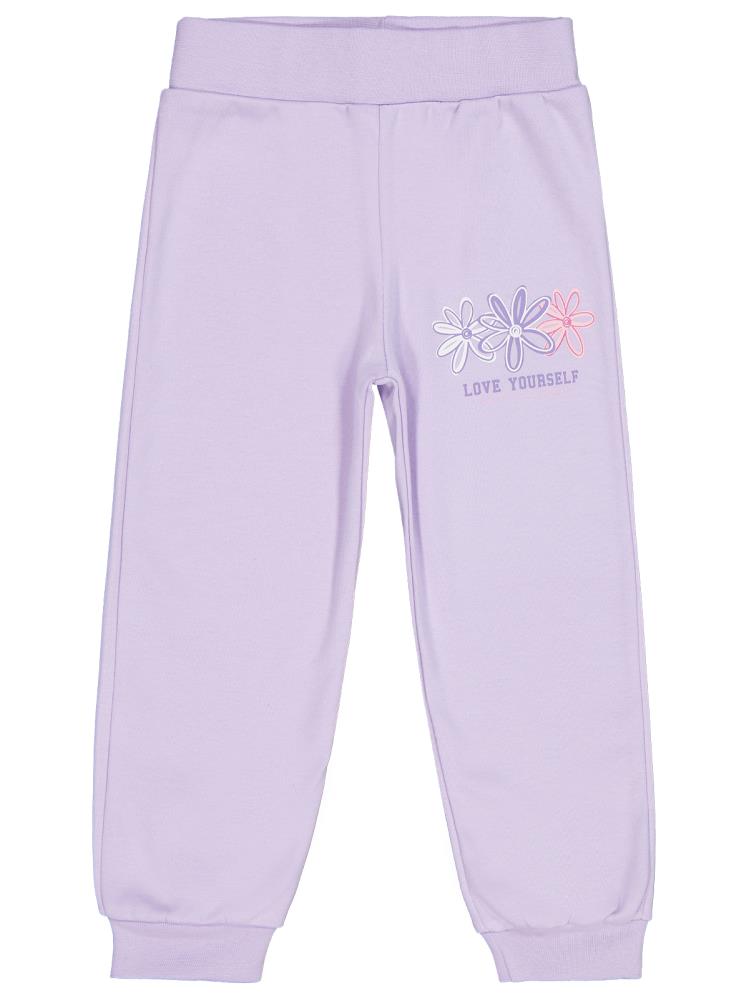 Civil Girls Renkli Çiçek 2-5 Yaş Eşofman Altı - Lila