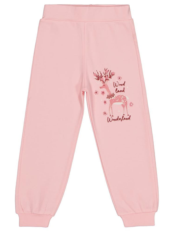 Civil Girls Geyik Baskılı 2-5 Yaş Eşofman Altı - Pembe