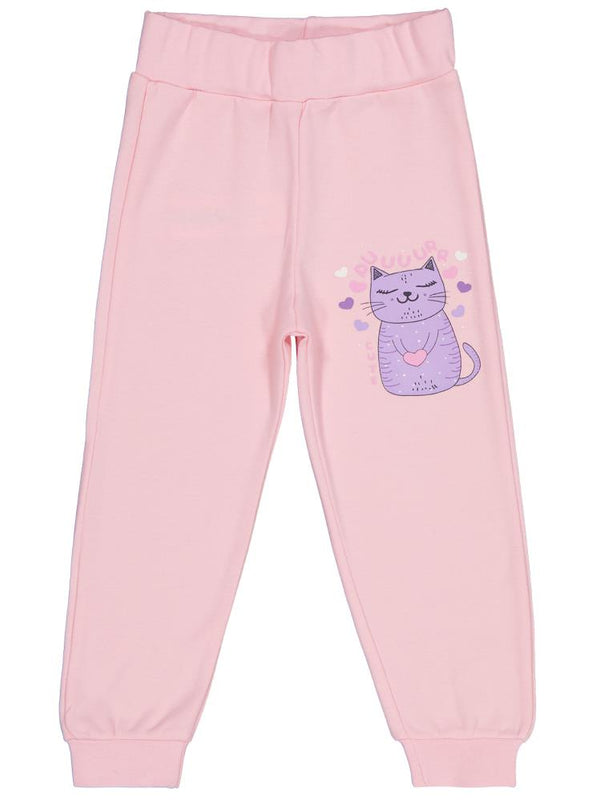 Civil Girls Kediler Baskılı 2-5 Yaş Eşofman Altı - Pembe