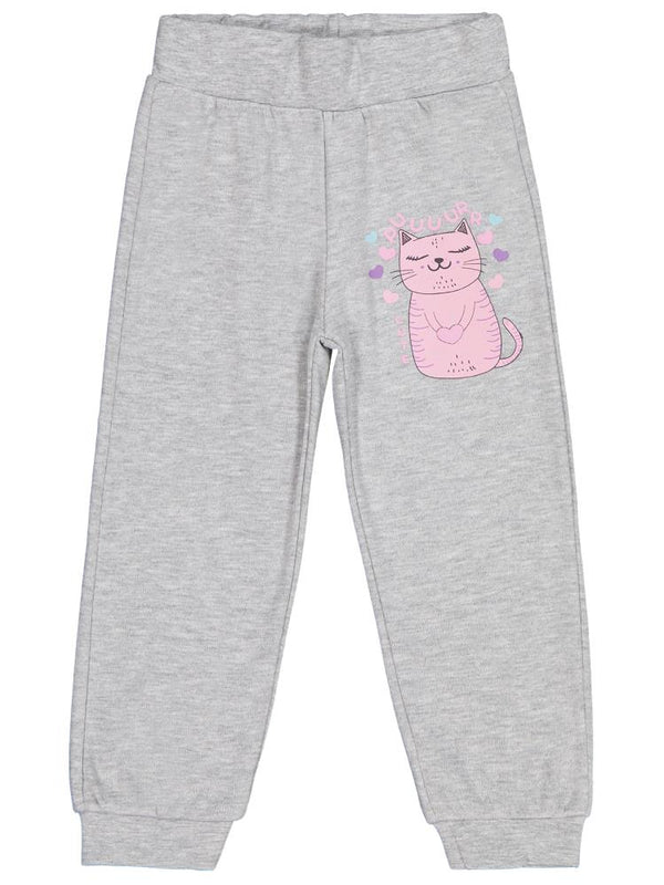 Civil Girls Kediler Baskılı 2-5 Yaş Eşofman Altı - Gri