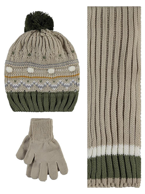 Civil Boys 6-9 Yaş Atkı Bere Eldiven Set - Kahverengi