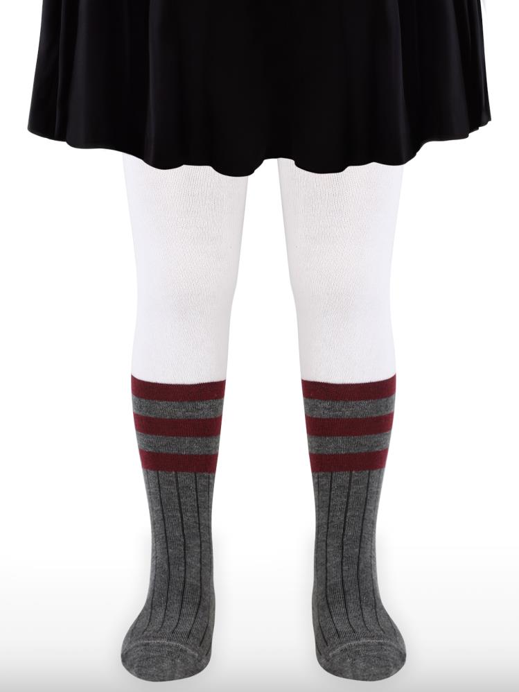 Civil Girls Derbili New College 3-11 Yaş Kız Külotlu Çorap - Gri