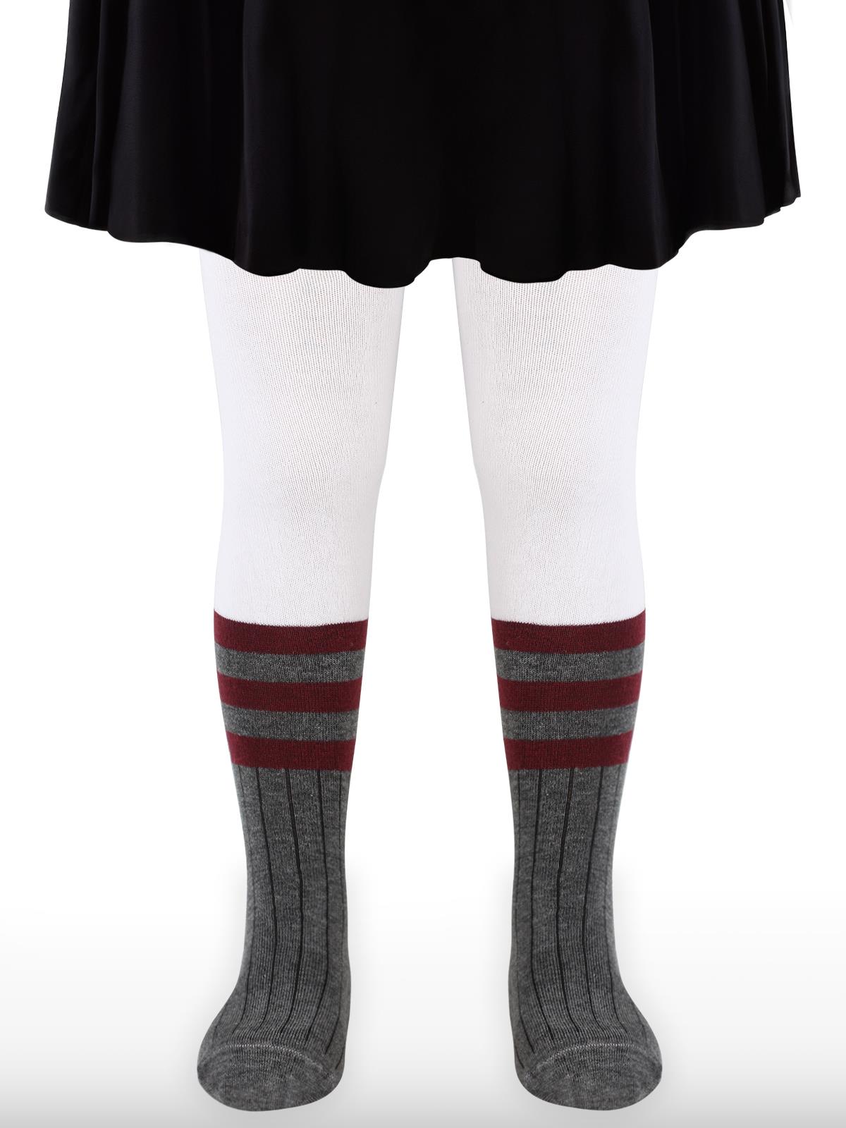 Civil Girls Derbili New College 3-11 Yaş Kız Külotlu Çorap - Gri