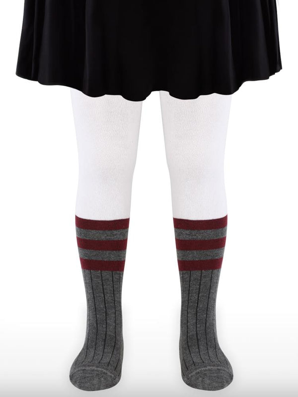 Civil Girls Derbili New College 3-11 Yaş Kız Külotlu Çorap - Gri