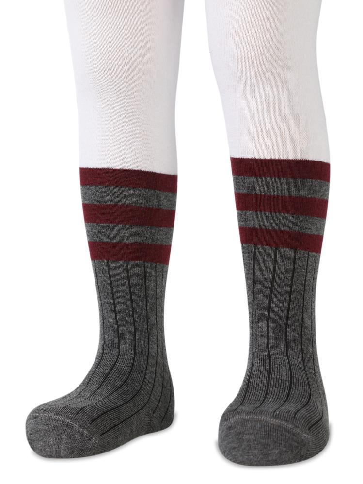 Civil Girls Derbili New College 3-11 Yaş Kız Külotlu Çorap - Gri