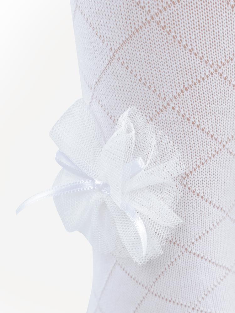 Civil Girls Petek Tüllü Aksesuar 3-7 Yaş Kız Külotlu Çorap - Beyaz