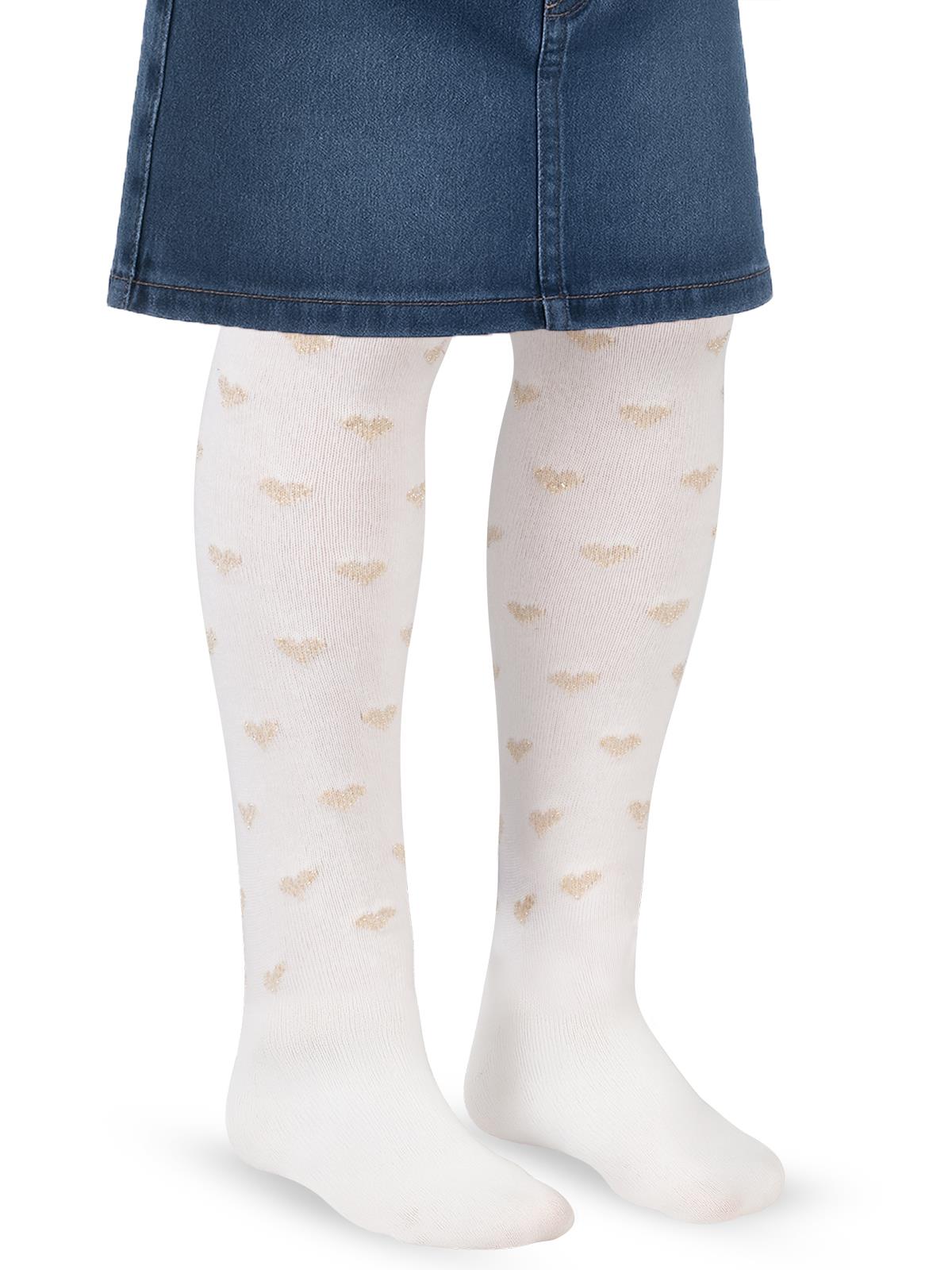 Civil Girls Simli Kalp 3-11 Yaş Kız Külotlu Çorap - Ekru