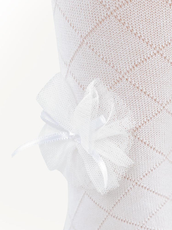 Civil Girls Petek Tüllü Aksesuar 3-7 Yaş Kız Külotlu Çorap - Ekru