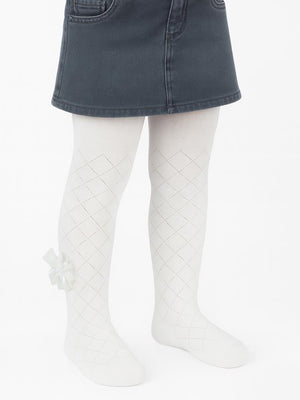 Civil Girls Petek Tüllü Aksesuar 3-7 Yaş Kız Külotlu Çorap - Ekru