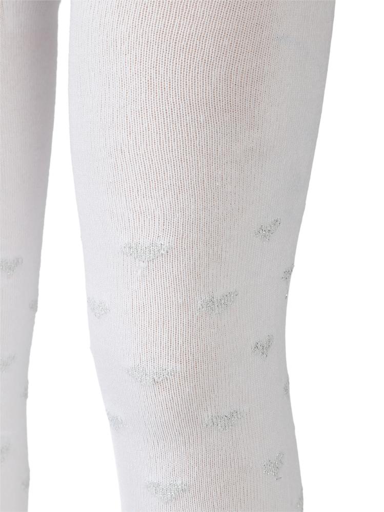 Civil Girls Simli Kalp 3-11 Yaş Kız Külotlu Çorap - Beyaz