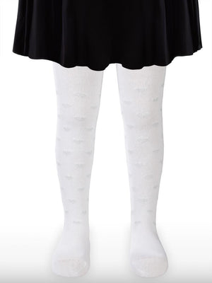 Civil Girls Simli Kalp 3-11 Yaş Kız Külotlu Çorap - Beyaz