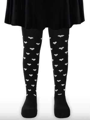 Civil Girls Simli Kalp 3-11 Yaş Kız Külotlu Çorap - Siyah