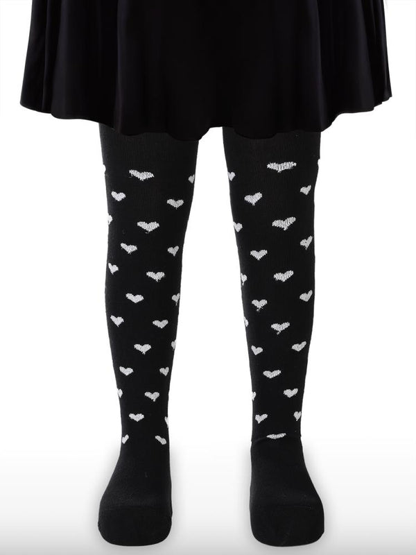 Civil Girls Simli Kalp 3-11 Yaş Kız Külotlu Çorap - Siyah