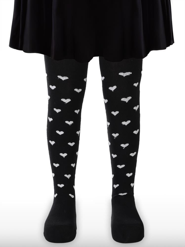 Civil Girls Simli Kalp 3-11 Yaş Kız Külotlu Çorap - Siyah