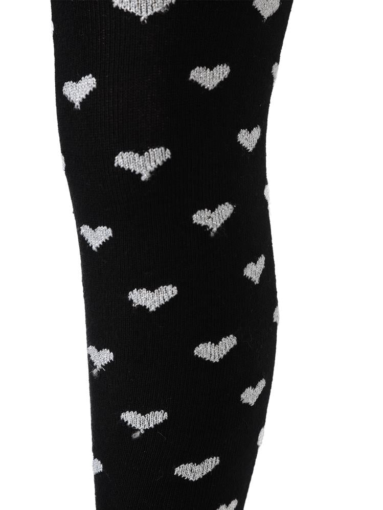 Civil Girls Simli Kalp 3-11 Yaş Kız Külotlu Çorap - Siyah