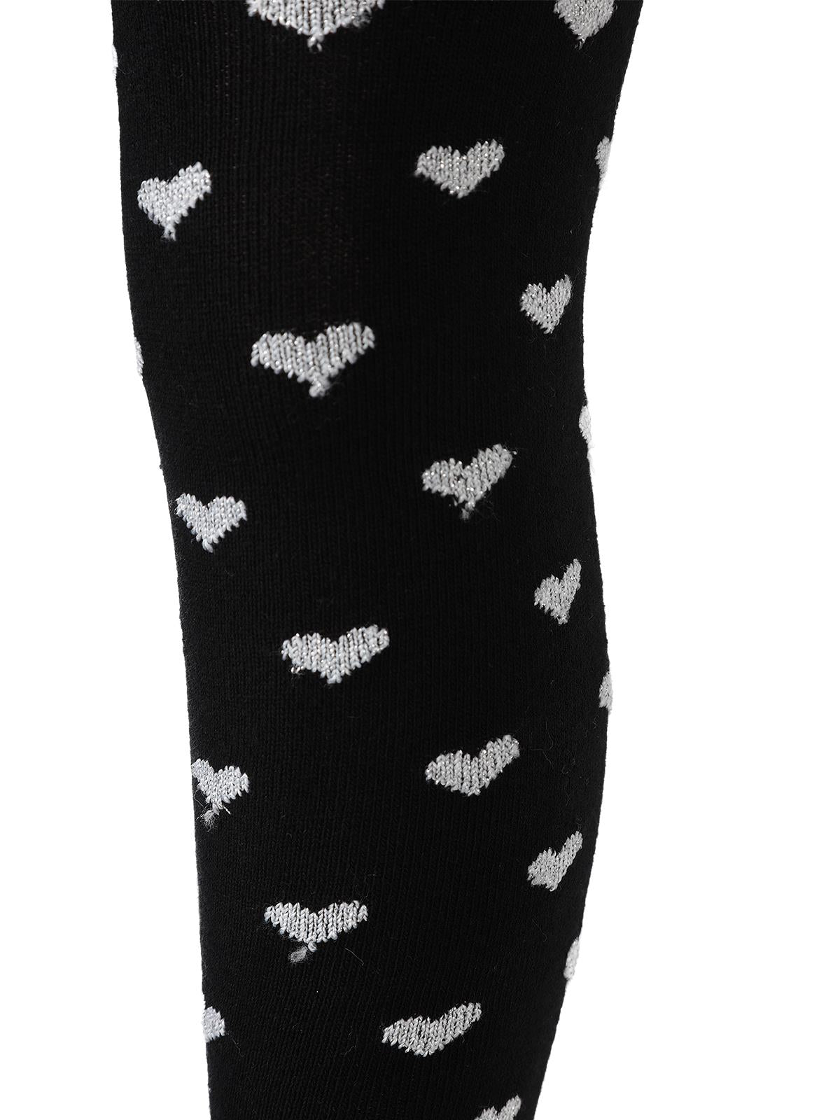 Civil Girls Simli Kalp 3-11 Yaş Kız Külotlu Çorap - Siyah