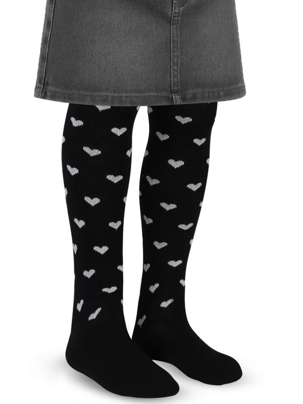 Civil Girls Simli Kalp 3-11 Yaş Kız Külotlu Çorap - Siyah