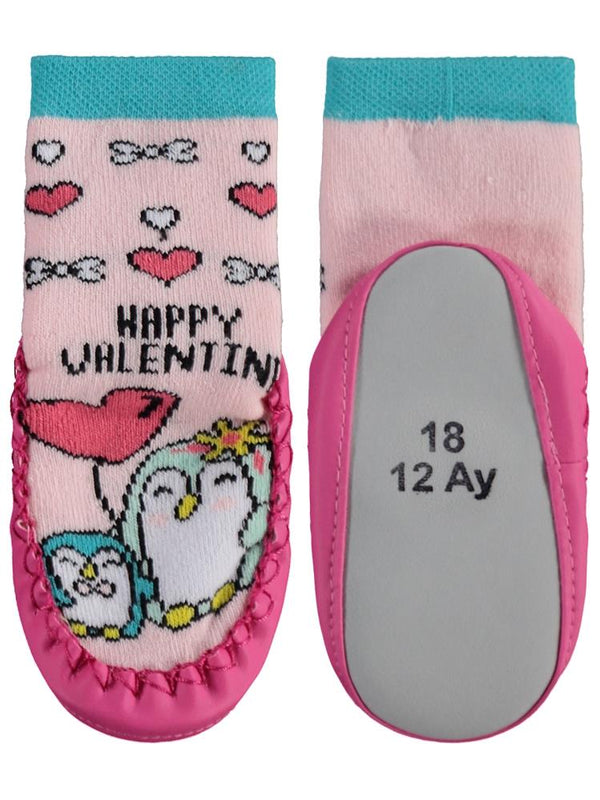 Civil Baby Penguen Bebek Kız Havlu Çarık Çorap