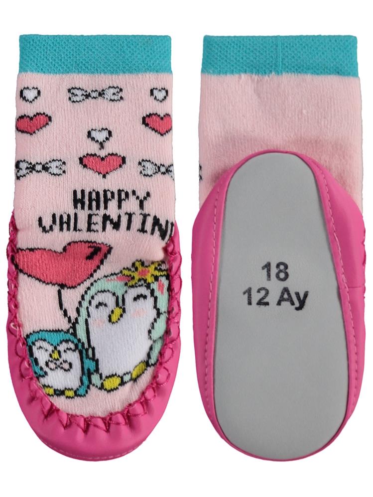 Civil Baby Penguen Bebek Kız Havlu Çarık Çorap