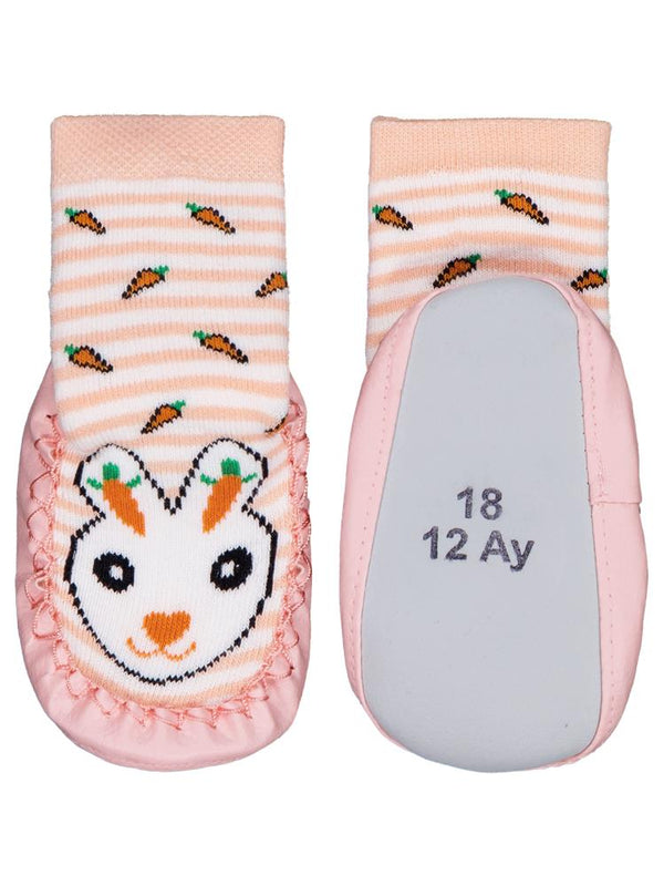 Civil Baby Tavşan Bebek Kız Havlu Çarık Çorap