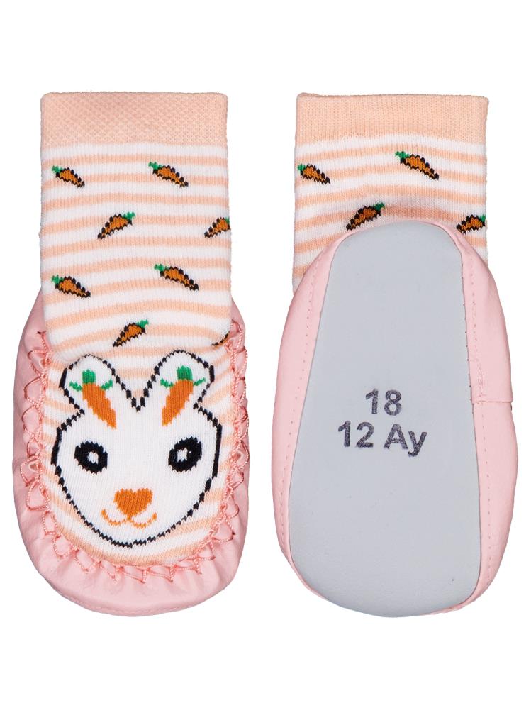 Civil Baby Tavşan Bebek Kız Havlu Çarık Çorap