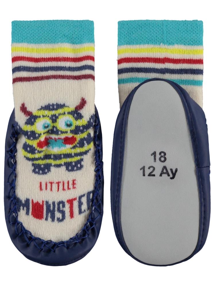 Civil Baby Monster Bebek Erkek Havlu Çarık Çorap