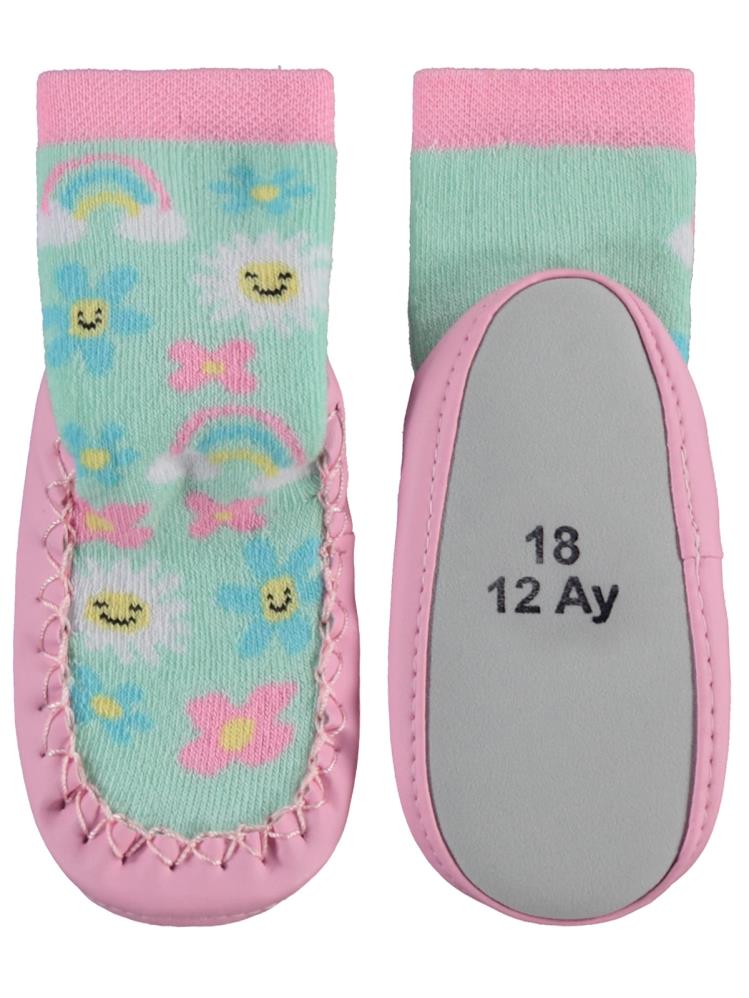 Civil Baby Çiçek Bebek Kız Havlu Çarık Çorap