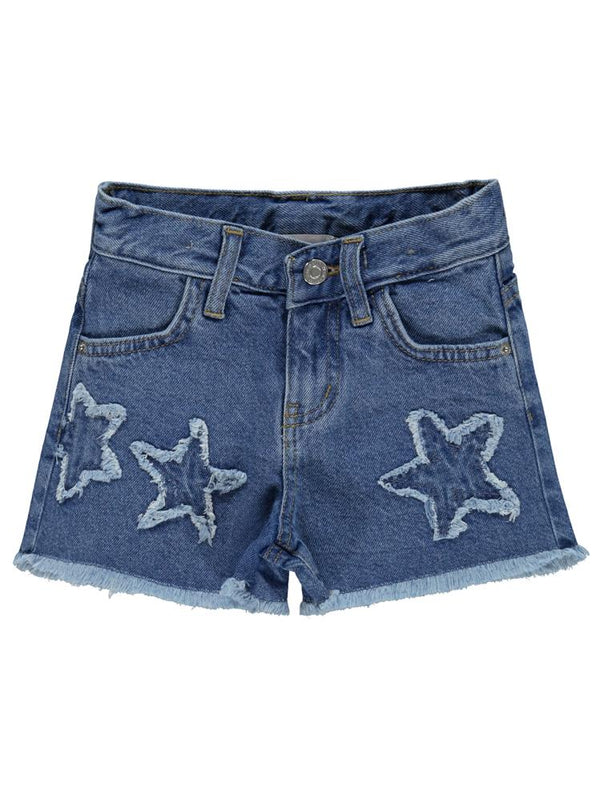 Civil Girls Yıldız Nakışlı 2-5 Yaş Şort - Mavi