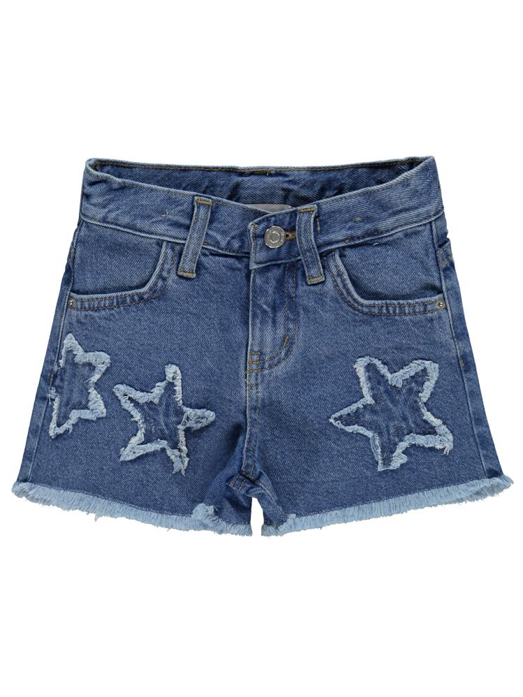 Civil Girls Yıldız Nakışlı 2-5 Yaş Şort - Mavi