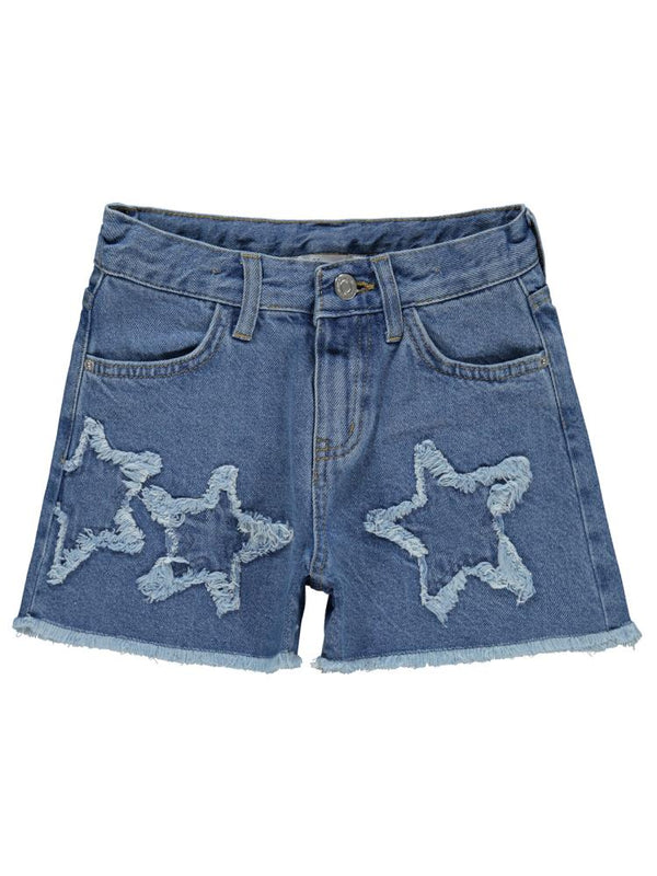 Civil Girls Yıldız Nakışlı 6-9 Yaş Şort - Mavi