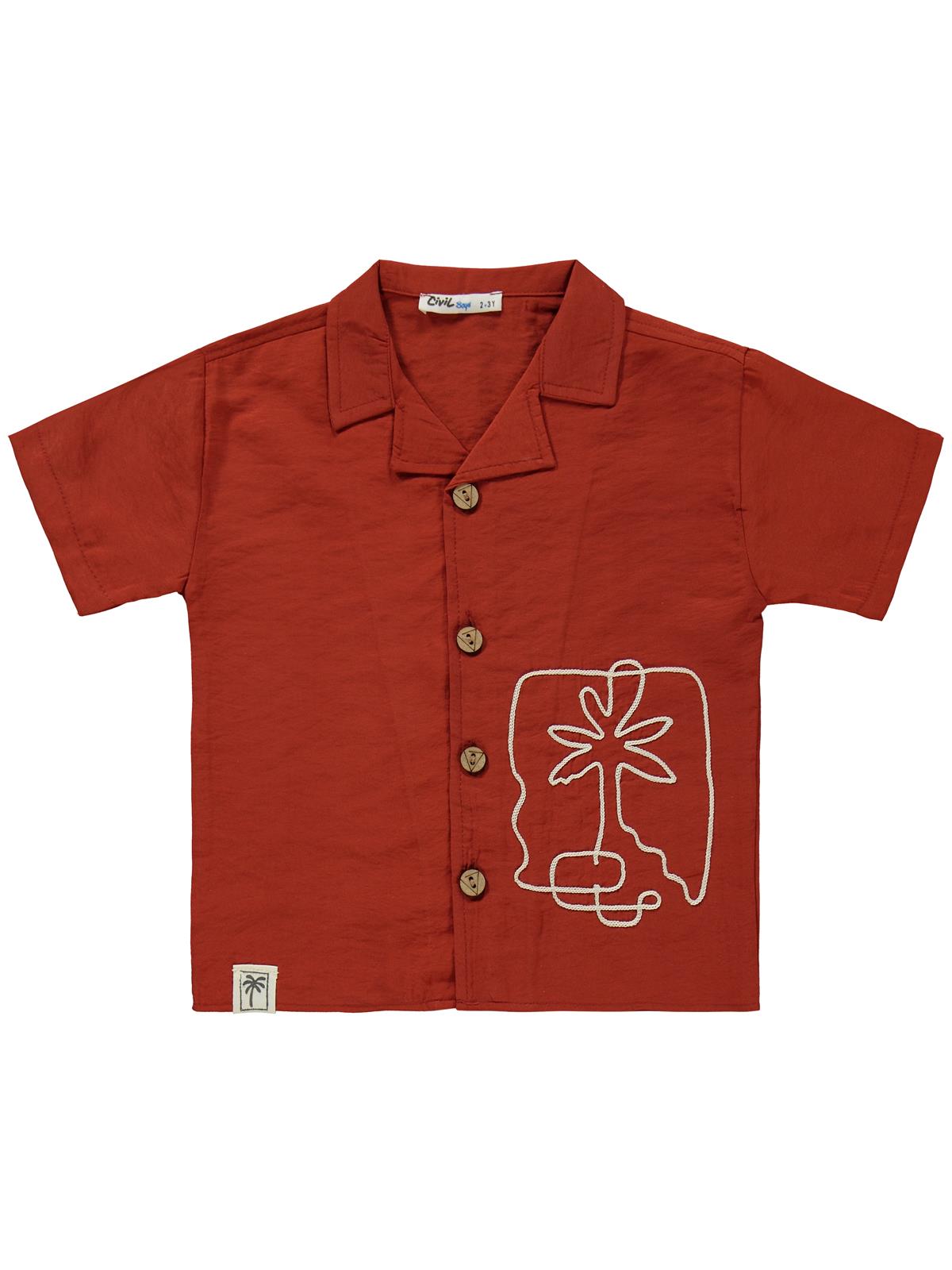 Civil Boys Palmiye Nakışlı 2-5 Yaş Takım - Turuncu