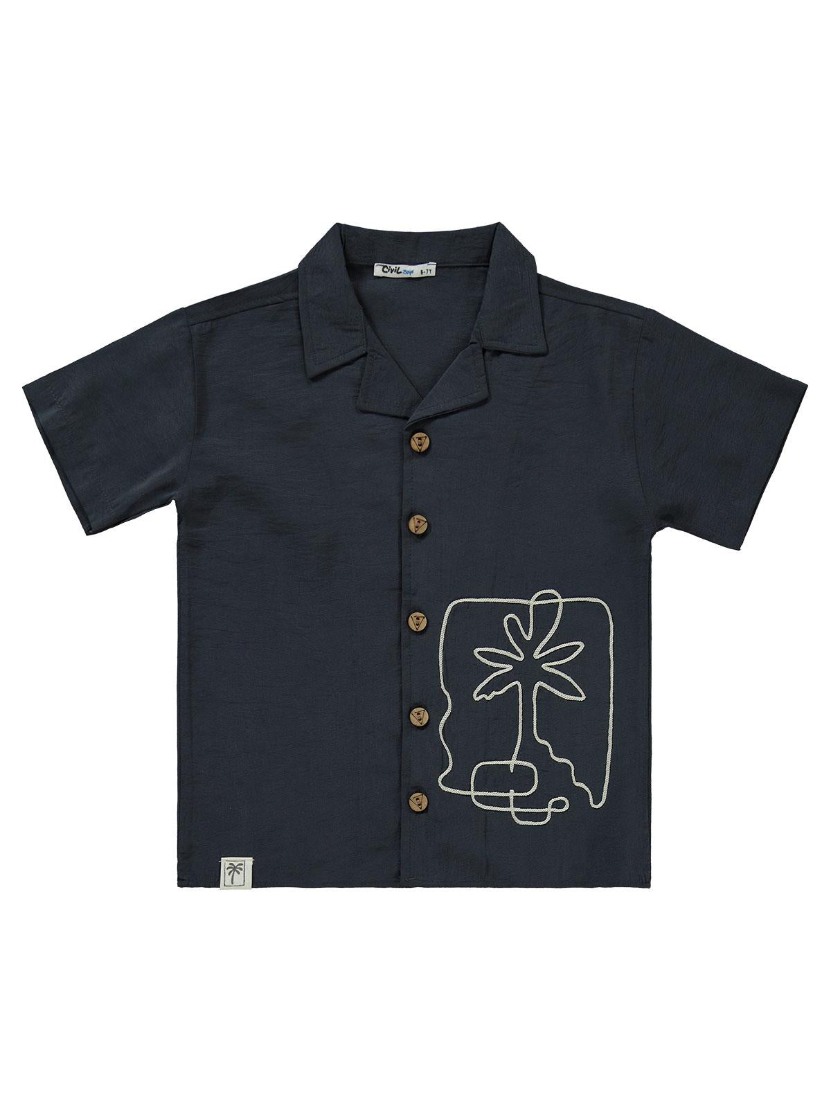 Civil Boys Palmiye Nakışlı 6-9 Yaş Takım - Gri