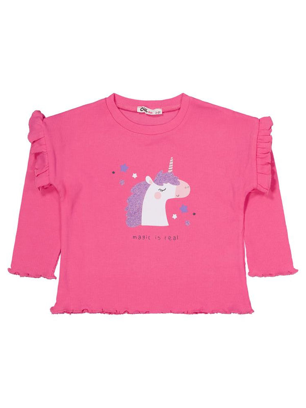Civil Girls Unicorn Baskılı 2-5 Yaş Takım - Pembe