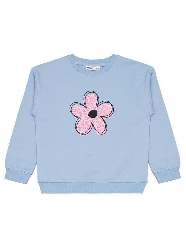 Civil Girls Leopar Çiçek Baskılı 6-9 Yaş Takım - Pembe