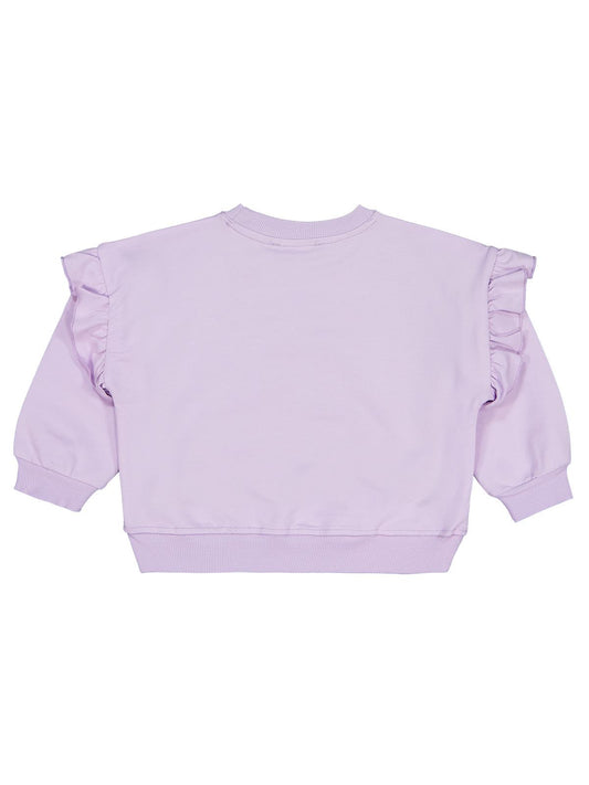 Civil Kız Çocuk Kalpli Unicorn Baskılı Sweatshirt | 2 İp Uzun Kol | Okul Kreş ve Günlük Kullanım - Lila