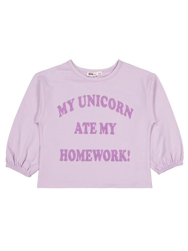 Civil Girls My Unicorn Baskılı 2-5 Yaş Sweatshirt - Lila