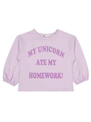 Civil Girls My Unicorn Baskılı 2-5 Yaş Sweatshirt - Lila