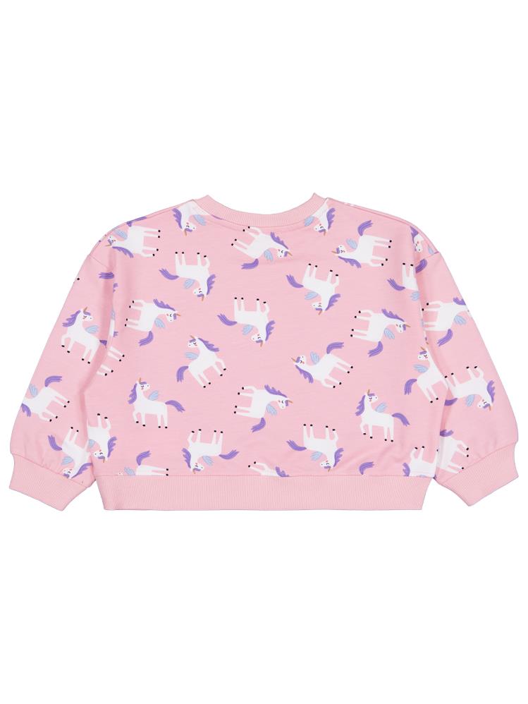 Civil Girls Unicorn Baskılı 2-5 Yaş Sweatshirt - Pembe