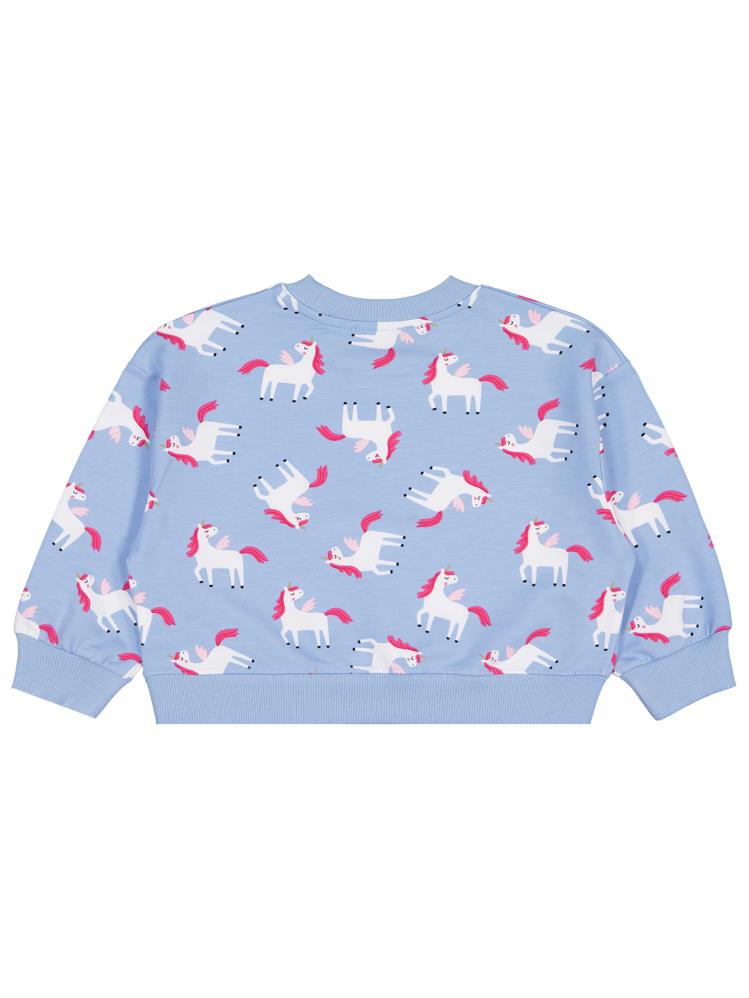 Civil Girls Unicorn Baskılı 2-5 Yaş Sweatshirt - Mavi