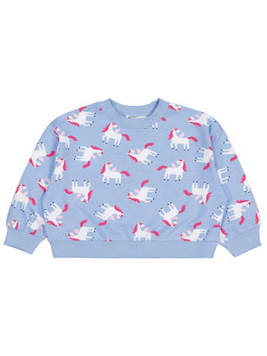 Civil Girls Unicorn Baskılı 2-5 Yaş Sweatshirt - Mavi