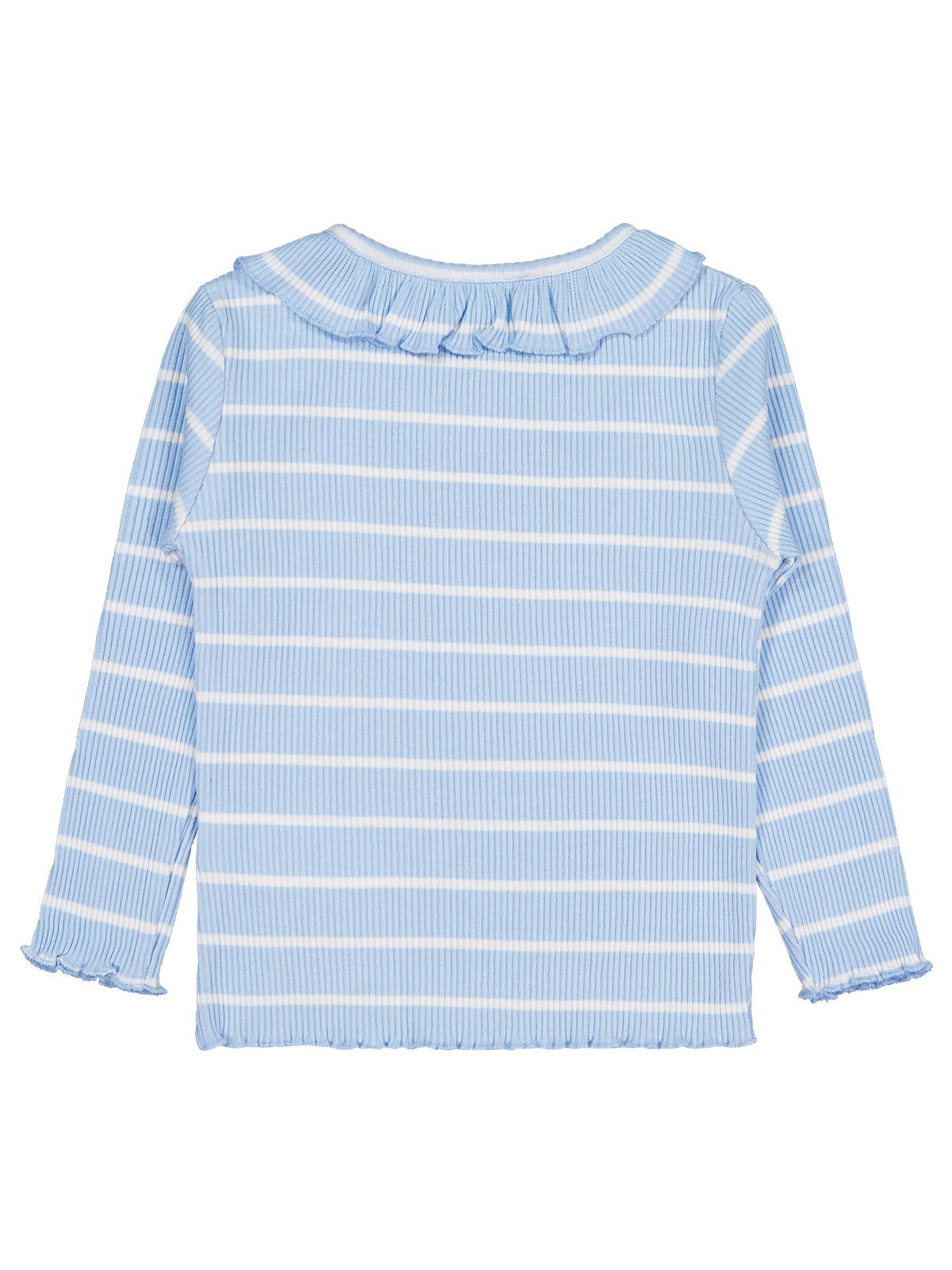 Civil Kız Çocuk Çizgili Sweatshirt | Kaşkorse Uzun Kol Bisiklet Yaka | Okul Kreş ve Günlük Kullanım - Mavi
