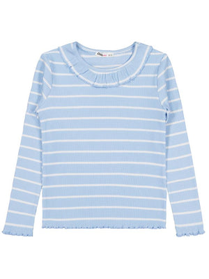 Civil Girls Çizgili 6-9 Yaş Sweatshirt - Mavi