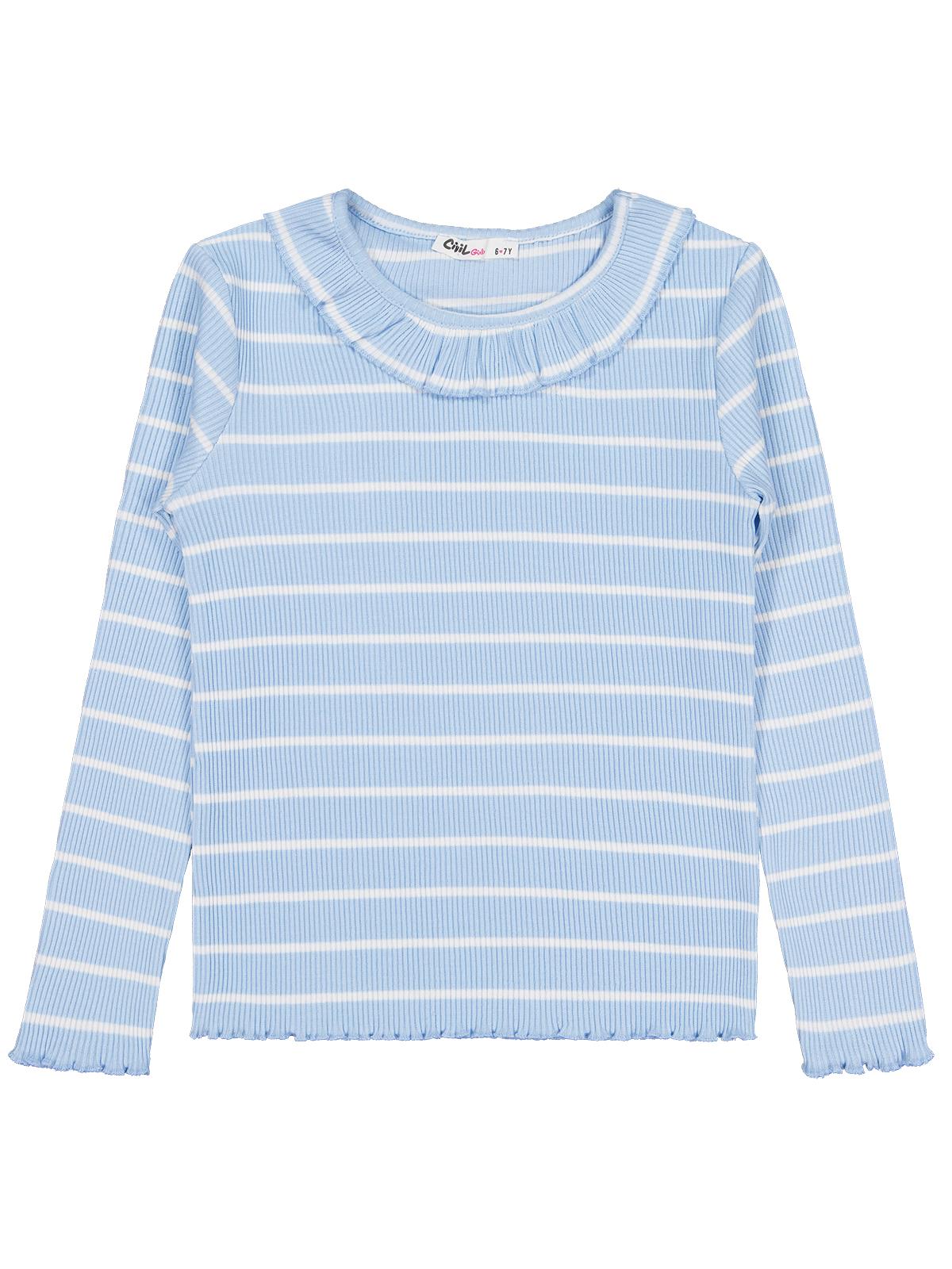 Civil Girls Çizgili 6-9 Yaş Sweatshirt - Mavi