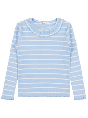 Civil Girls Çizgili 6-9 Yaş Sweatshirt - Mavi