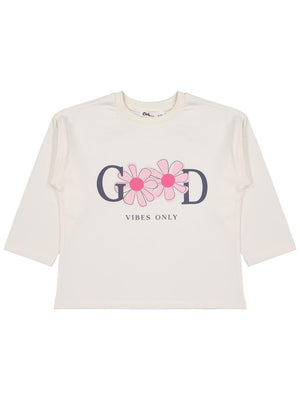 Civil Girls Good Baskılı 2-5 Yaş Sweatshirt - Ekru