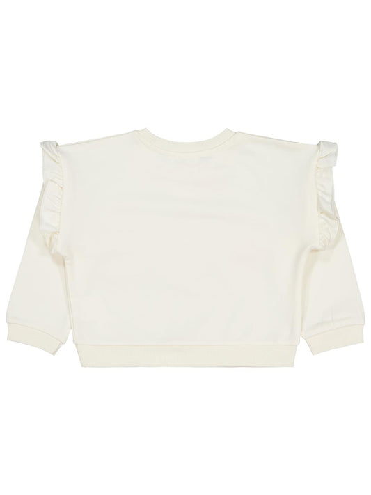 Civil Kız Çocuk Renkli Papatya Baskılı Sweatshirt | 2 İp Uzun Kol | Okul Kreş ve Günlük Kullanım - Ekru