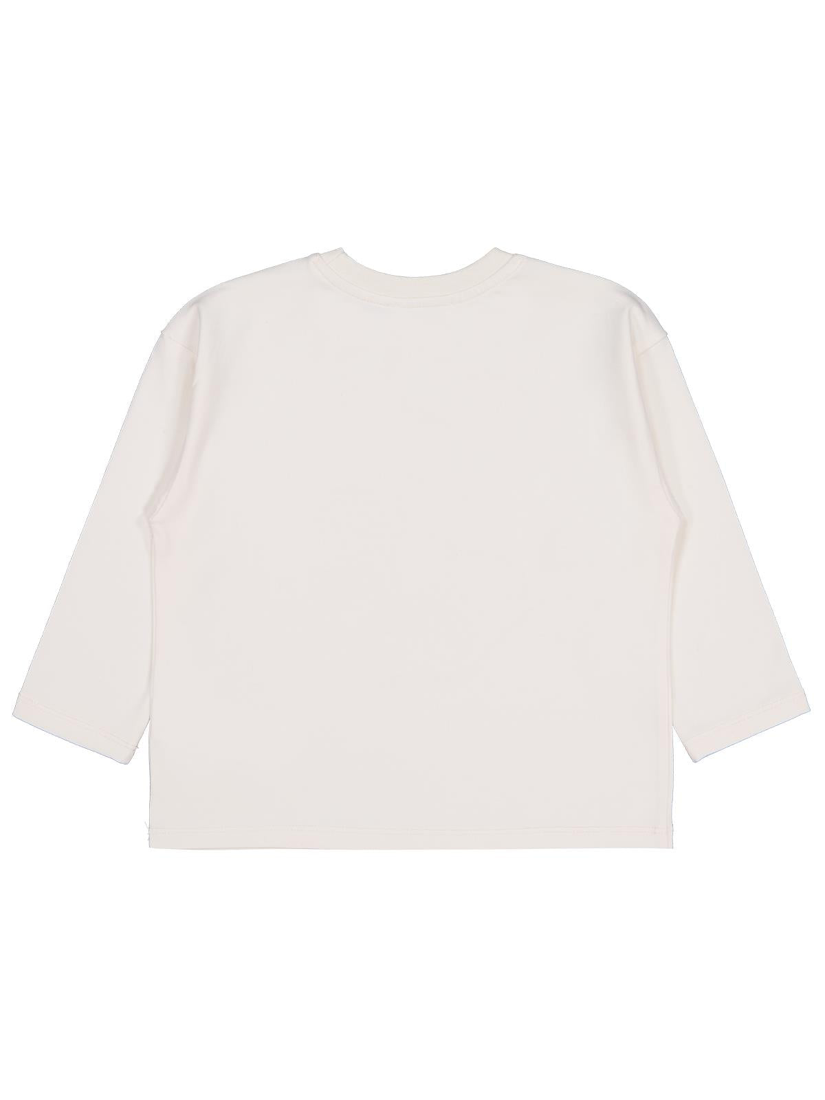 Civil Kız Çocuk Büyük Çiçek Baskılı Sweatshirt | Okul Kreş ve Günlük Kullanım - Ekru