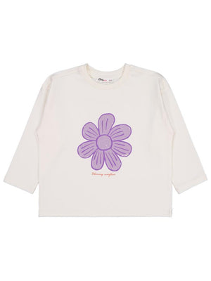 Civil Girls Büyük Çiçek Baskılı 2-5 Yaş Sweatshirt - Ekru